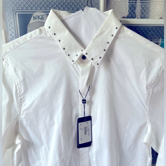 ARMANI EXCHANGE STUDD COLLAR SHIRT… NWT!!! - Picture 3 of 3